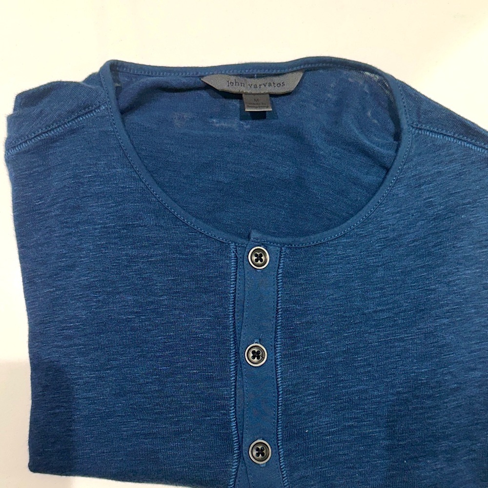 John Varvatos Indigo Henley Shirt